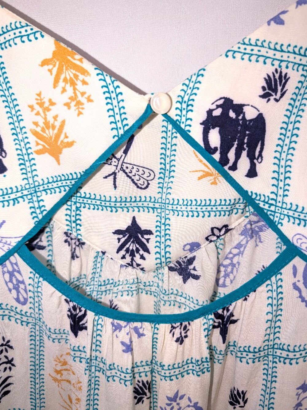 Maeve | Anthropologie Mazie Tank Top Elephants & Dragonflies | Size Medium - Picture 7 of 11